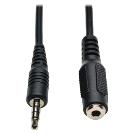 Tripp Lite by Eaton 3.5-mm Male/Female 4-Position TRRS Stereo Headset Audio Extension Cable, 6 Ft., Black, P318-006-MF