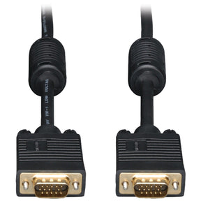 Tripp Lite by Eaton 1536/1080p VGA Male/Male HD15 High-Resolution RGB Coaxial Cable, Black, P502, 6 Ft.