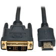 Tripp Lite by Eaton 1080p HDMI Male to DVI-D Male Video Adapter Cable, 6 Ft., Black, P566-006