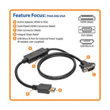 Tripp Lite by Eaton 1900 x 1200 at 60 Hz HDMI Male to VGA Male Low-Profile Active Adapter Cable, 6 Ft., Black, P566-006-VGA