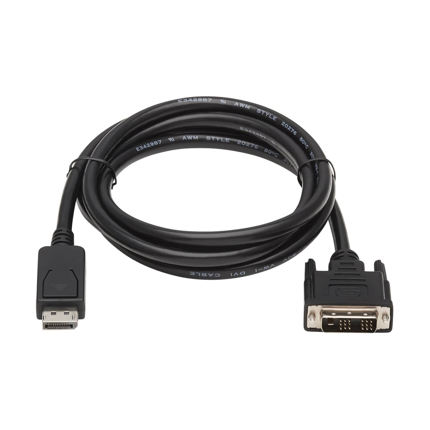 Tripp Lite by Eaton 1080p DisplayPort Male with Latch to DVI-D Male Single Link Adapter Cable, Black, 6 Ft., P581-006