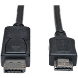 Tripp Lite by Eaton DisplayPort to HDMI Adapter Cable, Black, 6 Ft.