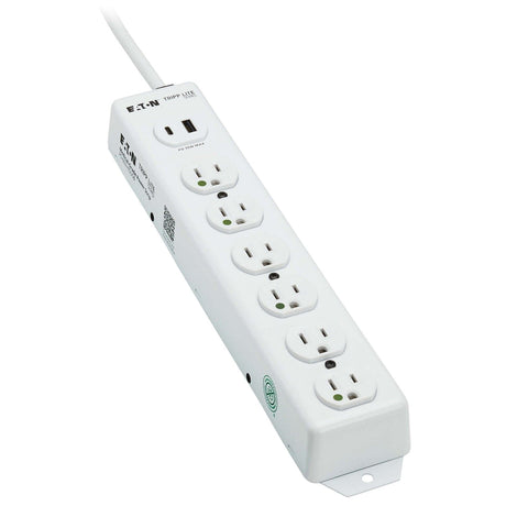 Tripp Lite by Eaton 6-AC Outlet and 2-USB Port Safe-IT UL 1363 Medical-Grade Power Strip, 2-Ft. Cord with Straight Plug, PS-602-HGUSB