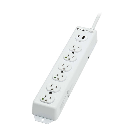 Tripp Lite by Eaton 6-AC Outlet and 2-USB Port Safe-IT UL 1363 Medical-Grade Power Strip, 2-Ft. Cord with Straight Plug, PS-602-HGUSB