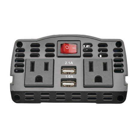 Tripp Lite by Eaton 2-AC Outlet and 2-USB Port 375-Continuous-Watt PowerVerter Power Inverter with 12-Volt Adapter Cord and Battery Clips, PV375USB