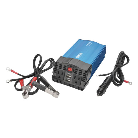 Tripp Lite by Eaton 2-AC Outlet and 2-USB Port 375-Continuous-Watt PowerVerter Power Inverter with 12-Volt Adapter Cord and Battery Clips, PV375USB