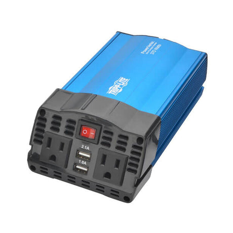 Tripp Lite by Eaton 2-AC Outlet and 2-USB Port 375-Continuous-Watt PowerVerter Power Inverter with 12-Volt Adapter Cord and Battery Clips, PV375USB