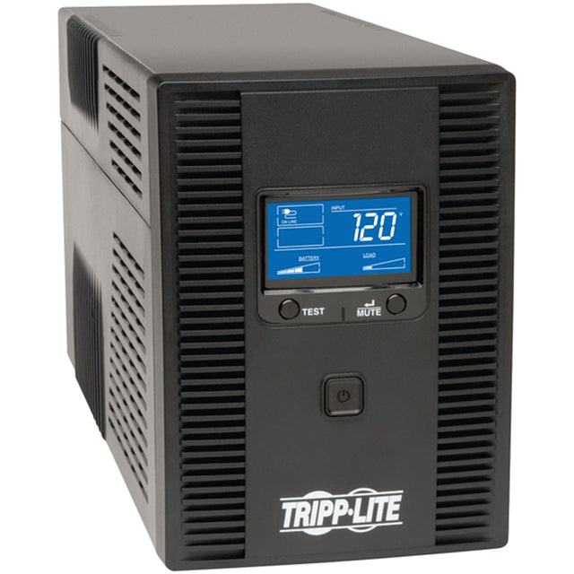 Tripp Lite by Eaton 8-AC Outlet and Telco/LAN/Coax 1300-VA/720-Watt Line-Interactive SmartPro UPS Tower with 650 Joules, AVR, and 6-Ft. Cord