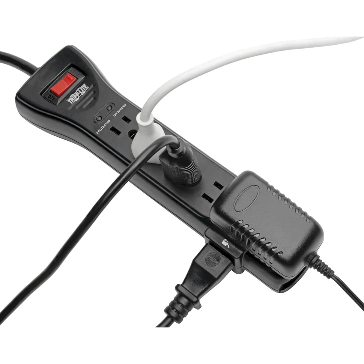 Tripp Lite by Eaton 7-AC Outlet 2160-Joules Protect It! Surge Protector Power Strip with Right-Angle Plug, 25 Ft., Black