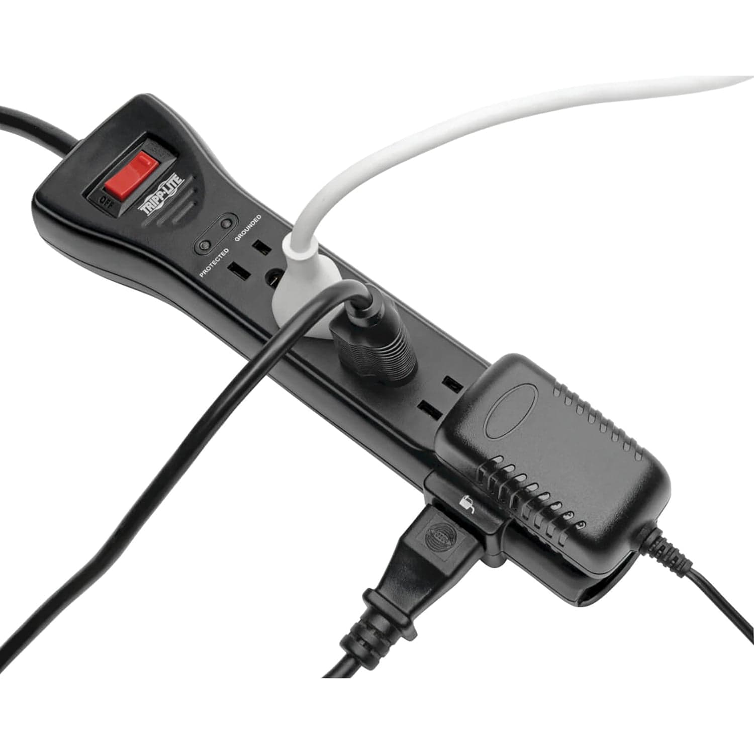 Tripp Lite by Eaton 7-AC Outlet 2160-Joules Protect It! Surge Protector Power Strip with Right-Angle Plug, 25 Ft., Black