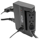 Tripp Lite by Eaton 3-AC Swiveling Outlet, 3-AC Fixed Outlet, and 2-USB Port 1200-Joules Surge Protector Wall Tap, SWIVEL6USB