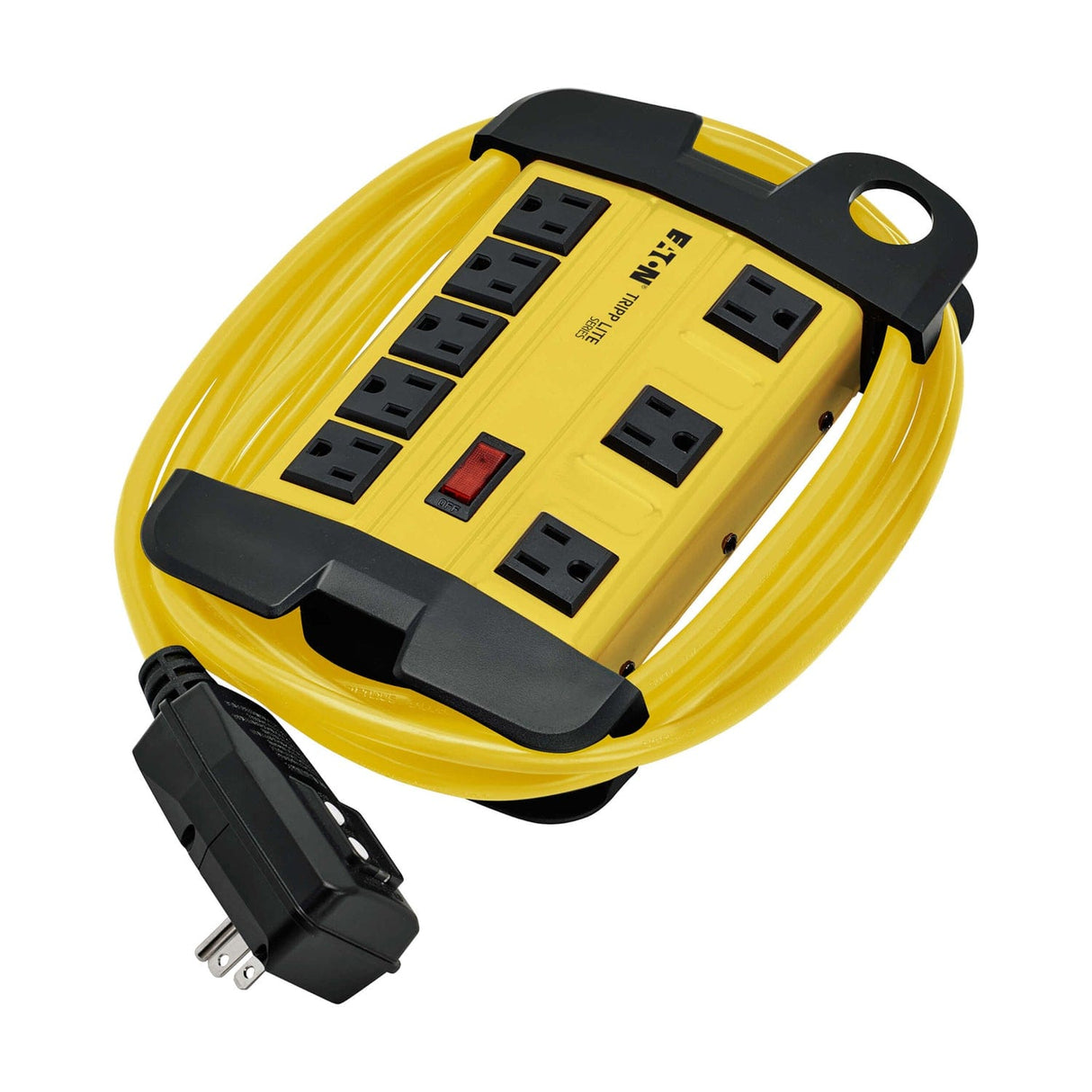 Tripp Lite by Eaton Power It! Safety Power Strip, 8 Outlets, 12-Ft. Cord with GFCI Plug, Yellow and Black, TLM812GF