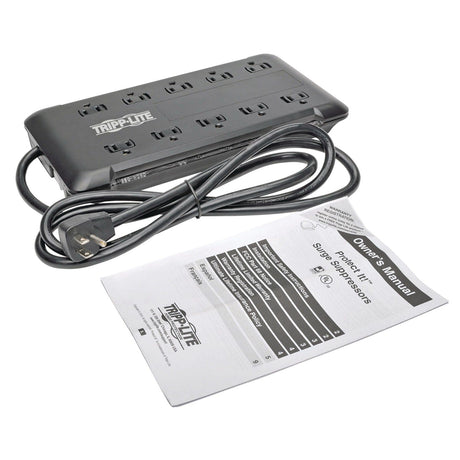 Tripp Lite by Eaton 10-AC Outlet 2880-Joules Protect It! Surge Protector Power Strip with Sliding Covers, 6-Ft. Cord, TLP1006B