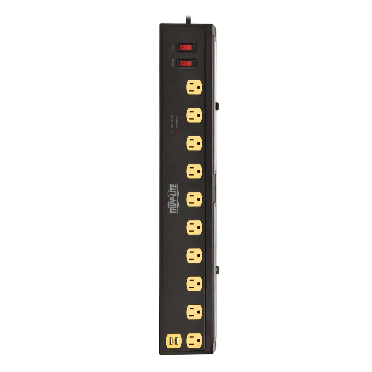 Tripp Lite by Eaton 10-AC Outlet and 2-USB Port 1350-Joules Protect It! Surge Protector Power Strip with Swivel Light Bars, 6-Ft. Cord, TLP1006USB