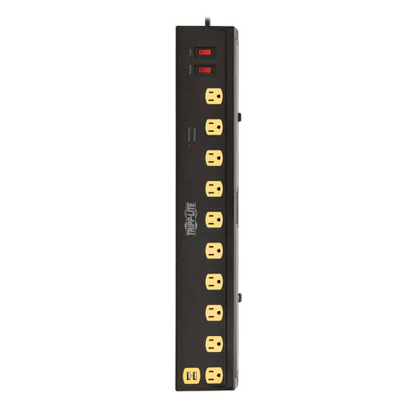 Tripp Lite by Eaton 10-AC Outlet and 2-USB Port 1350-Joules Protect It! Surge Protector Power Strip with Swivel Light Bars, 6-Ft. Cord, TLP1006USB