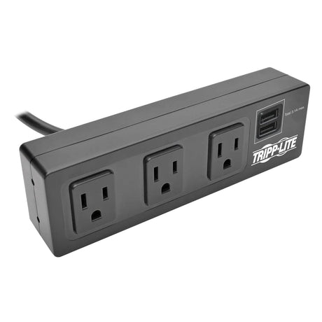 Tripp Lite by Eaton 3-AC Outlet and 2-USB Port 510-Joules Protect It! Surge Protector Power Strip with Desk Clamp, 10-Ft. Cord, TLP310USBC