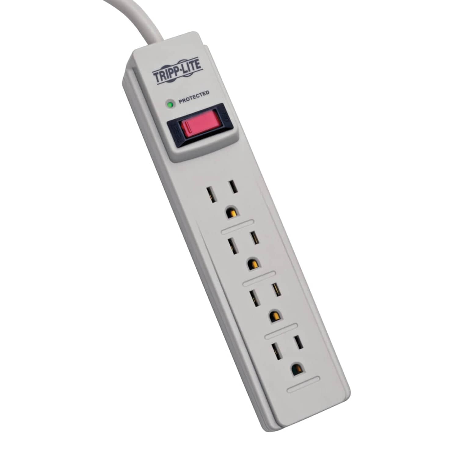 Tripp Lite by Eaton 4-AC Outlet 450-Joules Protect It! Home Computer Surge Protector Power Strip, 4-Ft. Cord with Straight Plug, TLP404