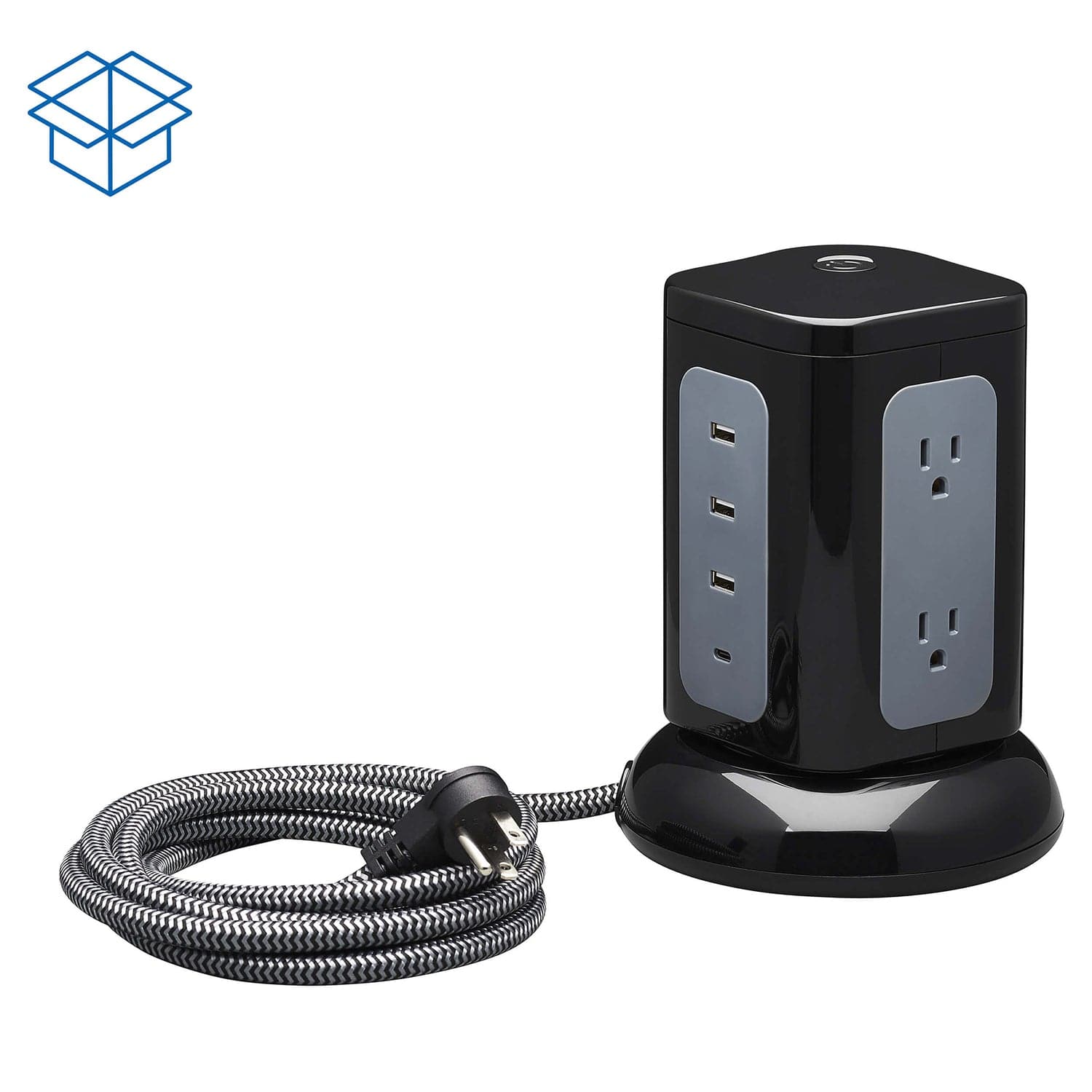 Tripp Lite by Eaton 6-AC Outlet and 4-USB Port 1800-Joules Protect It! Surge Protector Tower, 8-Ft. Braided Cord, TLP606UCTOWER