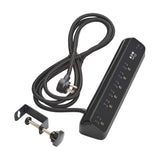 Tripp Lite by Eaton 6-AC Outlet and 2-USB Port 900-Joules Protect It Desk Clamp Surge Protector Power Strip, 10-Ft. Braided Cord, TLP610U30CLAMPB
