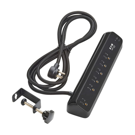 Tripp Lite by Eaton 6-AC Outlet and 2-USB Port 900-Joules Protect It Desk Clamp Surge Protector Power Strip, 10-Ft. Braided Cord, TLP610U30CLAMPB