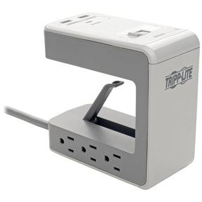 Tripp Lite by Eaton 6-AC Outlet and 3-USB Port 1080-Joules Protect It! Surge Protector Desk Clamp, 8-Ft. Pivoting Cord, TLP648USBC