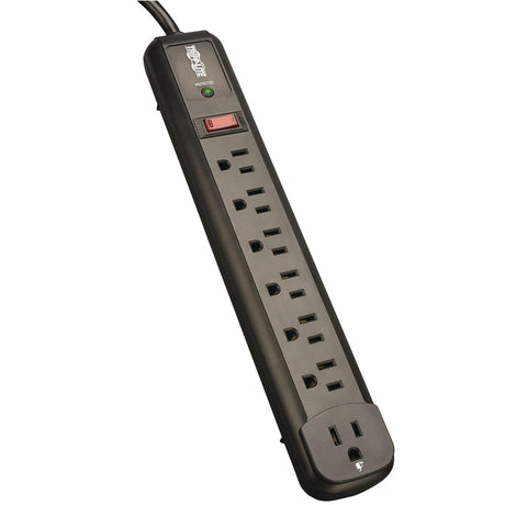 Tripp Lite by Eaton 7-AC Outlet 1080-Joules Protect It! Surge Protector Power Strip, 4-Ft. Cord with Straight Plug, TLP74RB