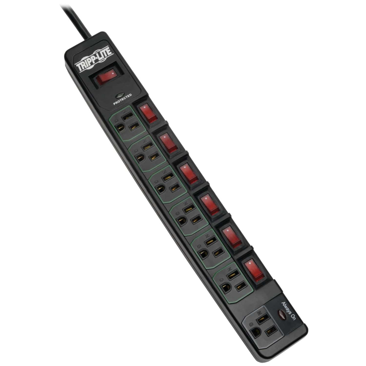 Tripp Lite by Eaton 7-AC Outlet 1080-Joules ECO-Surge Energy-Saving Surge Protector Power Strip, 6-Ft. Cord with Straight Plug, Black