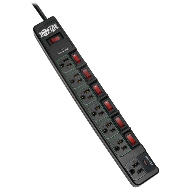 Tripp Lite by Eaton 7-AC Outlet 1080-Joules ECO-Surge Energy-Saving Surge Protector Power Strip, 6-Ft. Cord with Straight Plug, Black