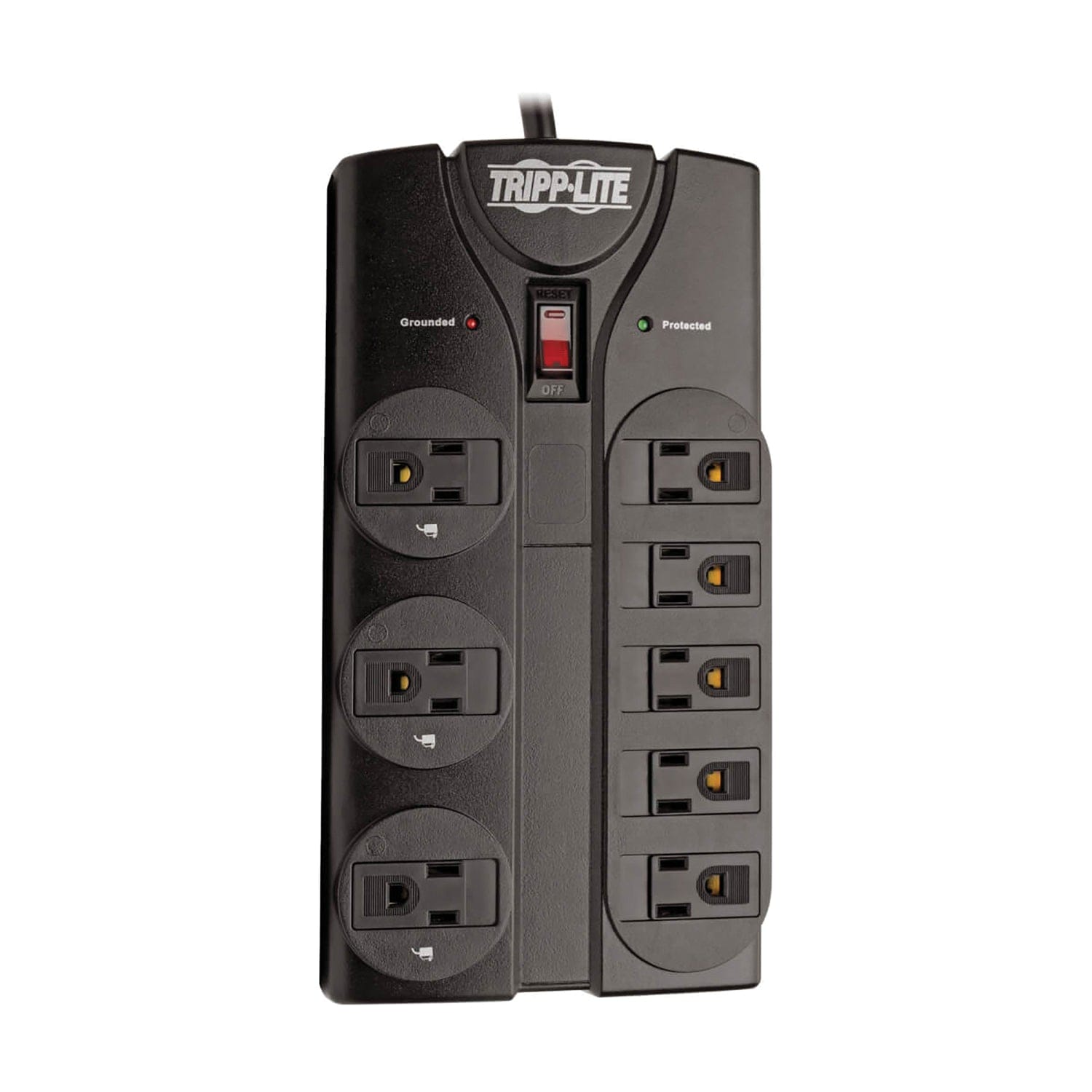 Tripp Lite by Eaton 8-AC Outlet 1440-Joules Protect It! Surge Protector Power Strip with Child Covers, 8-Ft. Cord with Right-Angle Plug, TLP808B
