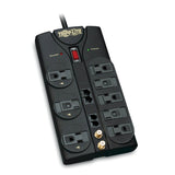 Tripp Lite by Eaton 8-AC Outlet, Telco, Coax, and Ethernet 3240-Joules Protect It! Surge Protector Power Strip with Child Covers, 10-Ft. Cord