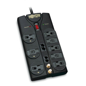 Tripp Lite by Eaton 8-AC Outlet, Telco, Coax, and Ethernet 3240-Joules Protect It! Surge Protector Power Strip with Child Covers, 10-Ft. Cord