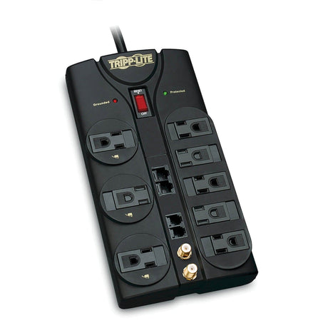 Tripp Lite by Eaton 8-AC Outlet, Telco, Coax, and Ethernet 3240-Joules Protect It! Surge Protector Power Strip with Child Covers, 10-Ft. Cord