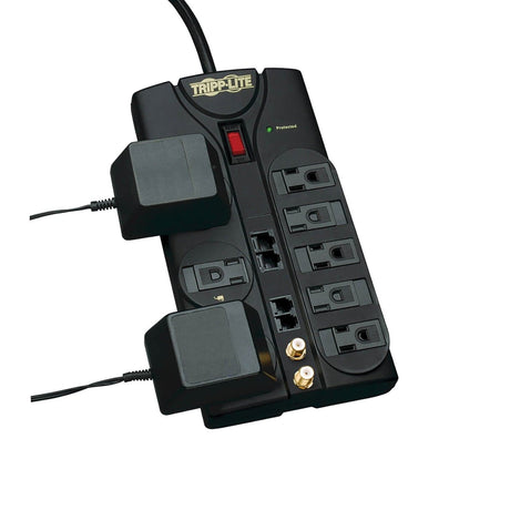 Tripp Lite by Eaton 8-AC Outlet, Telco, Coax, and Ethernet 3240-Joules Protect It! Surge Protector Power Strip with Child Covers, 10-Ft. Cord