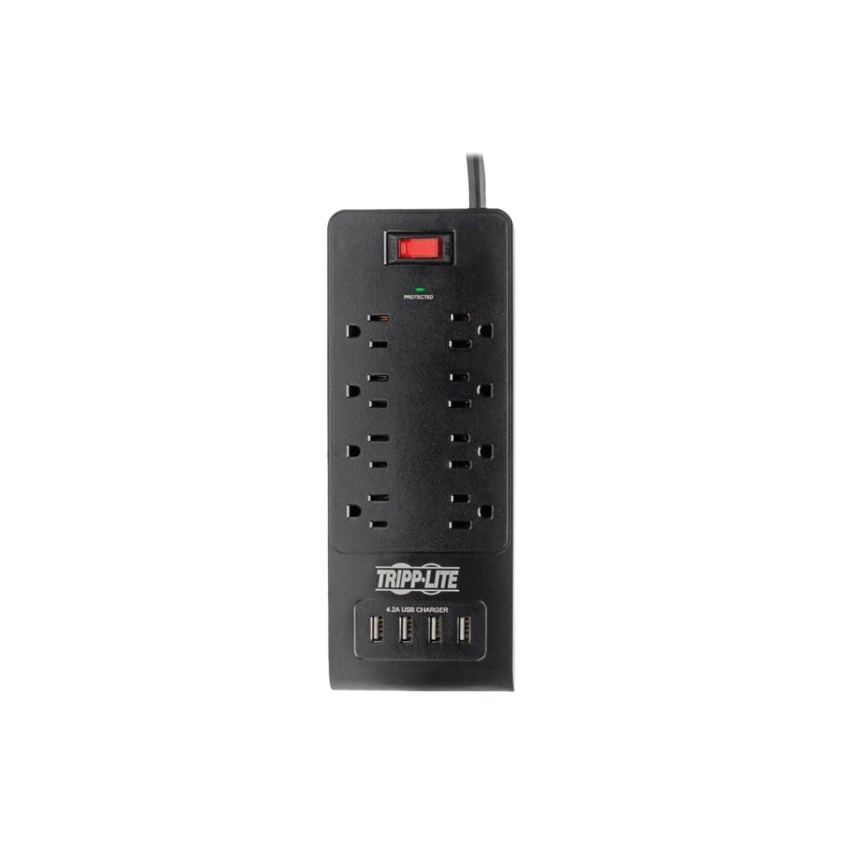 Tripp Lite by Eaton 8-AC Outlet and 4-USB Port 1800-Joules Protect It! Surge Protector Power Strip, 6-Ft. Cord with Straight Plug, TLP864USBB