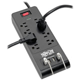 Tripp Lite by Eaton 8-AC Outlet and 4-USB Port 1800-Joules Protect It! Surge Protector Power Strip, 6-Ft. Cord with Straight Plug, TLP864USBB