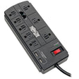 Tripp Lite by Eaton 8-AC Outlet, 2-USB Port, and Telco 1200-Joules Protect It! Surge Protector Power Strip with Safety Covers, 8-Ft. Cord