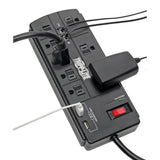 Tripp Lite by Eaton 8-AC Outlet, 2-USB Port, and Telco 1200-Joules Protect It! Surge Protector Power Strip with Safety Covers, 8-Ft. Cord