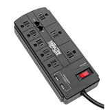 Tripp Lite by Eaton 8-AC Outlet, 2-USB Port, and Telco 1200-Joules Protect It! Surge Protector Power Strip with Safety Covers, 8-Ft. Cord