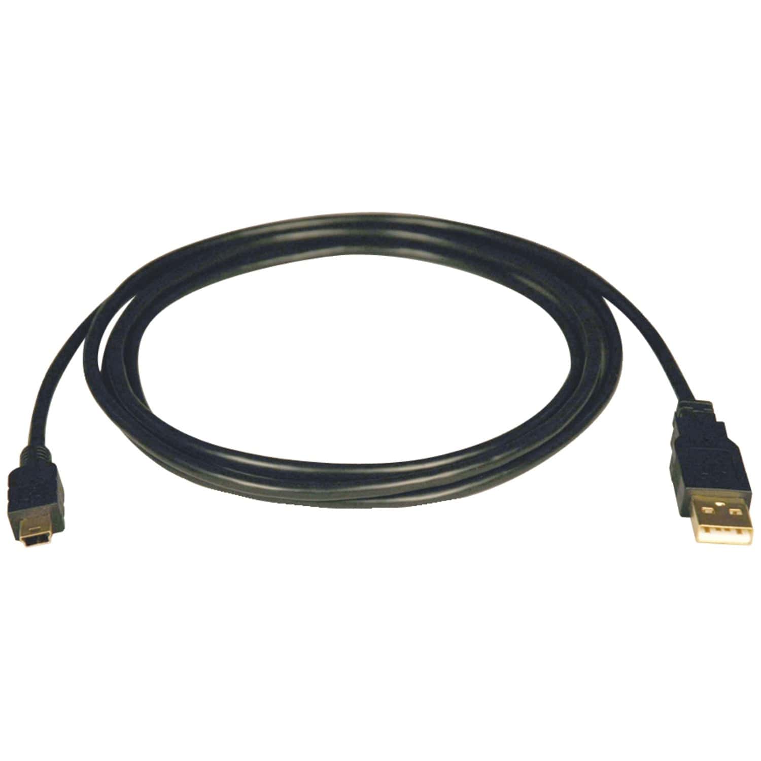 Tripp Lite by Eaton USB 2.0 Device Cable, A Male/5-Pin Mini B Male Gold-Plated Connectors, 6 Ft., Black, U030-006