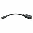 Tripp Lite by Eaton Micro USB-B Male to USB-A Female OTG Host Adapter Cable, 6-In., U052-06N