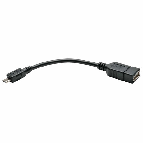 Tripp Lite by Eaton Micro USB-B Male to USB-A Female OTG Host Adapter Cable, 6-In., U052-06N