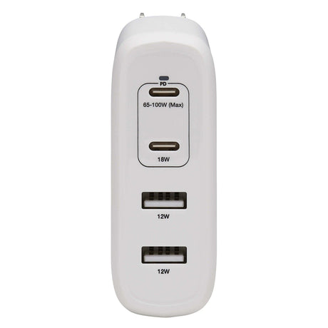 Tripp Lite by Eaton 4-Port 100-Watt PD Compact USB Wall Charger, GaN Technology, White