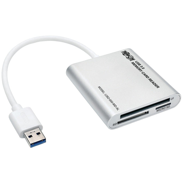 Tripp Lite by Eaton SuperSpeed USB 3.0 Multi-Drive Memory Card Reader/Writer, Aluminum Case, U352-000-MD-AL