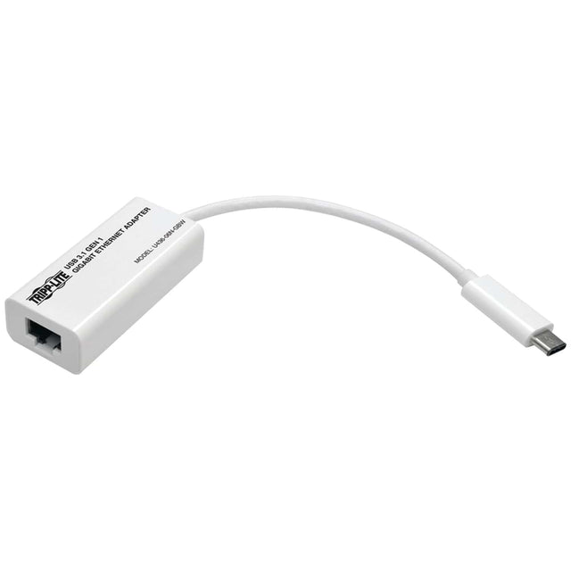 Tripp Lite by Eaton USB-C to Gigabit Ethernet NIC Network Adapter, Thunderbolt 3 Compatible, White, U436-06N-GBW