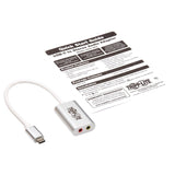 Tripp Lite by Eaton USB-C to 3.5-mm Stereo Audio Adapter, Silver, U437-002