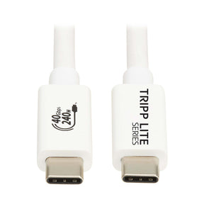 Tripp Lite by Eaton USB4 Charge-and-Sync 40-Gbps 240-Watt USB-C PD Cable, White, 3.3 Ft., U521-1P0M-WH