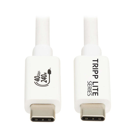Tripp Lite by Eaton USB4 Charge-and-Sync 40-Gbps 240-Watt USB-C PD Cable, White, 3.3 Ft., U521-1P0M-WH