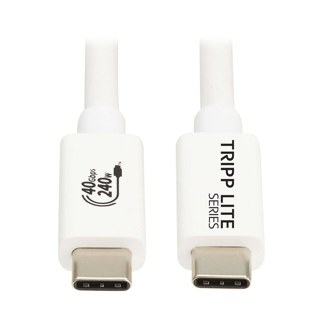 Tripp Lite by Eaton USB4 Charge-and-Sync 40-Gbps 240-Watt USB-C PD Cable, White, 3.3 Ft., U521-1P0M-WH