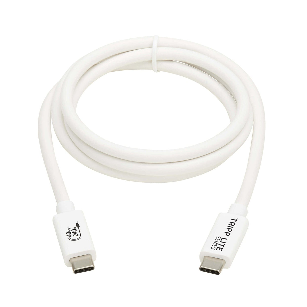 Tripp Lite by Eaton USB4 Charge-and-Sync 40-Gbps 240-Watt USB-C PD Cable, White, 3.3 Ft., U521-1P0M-WH