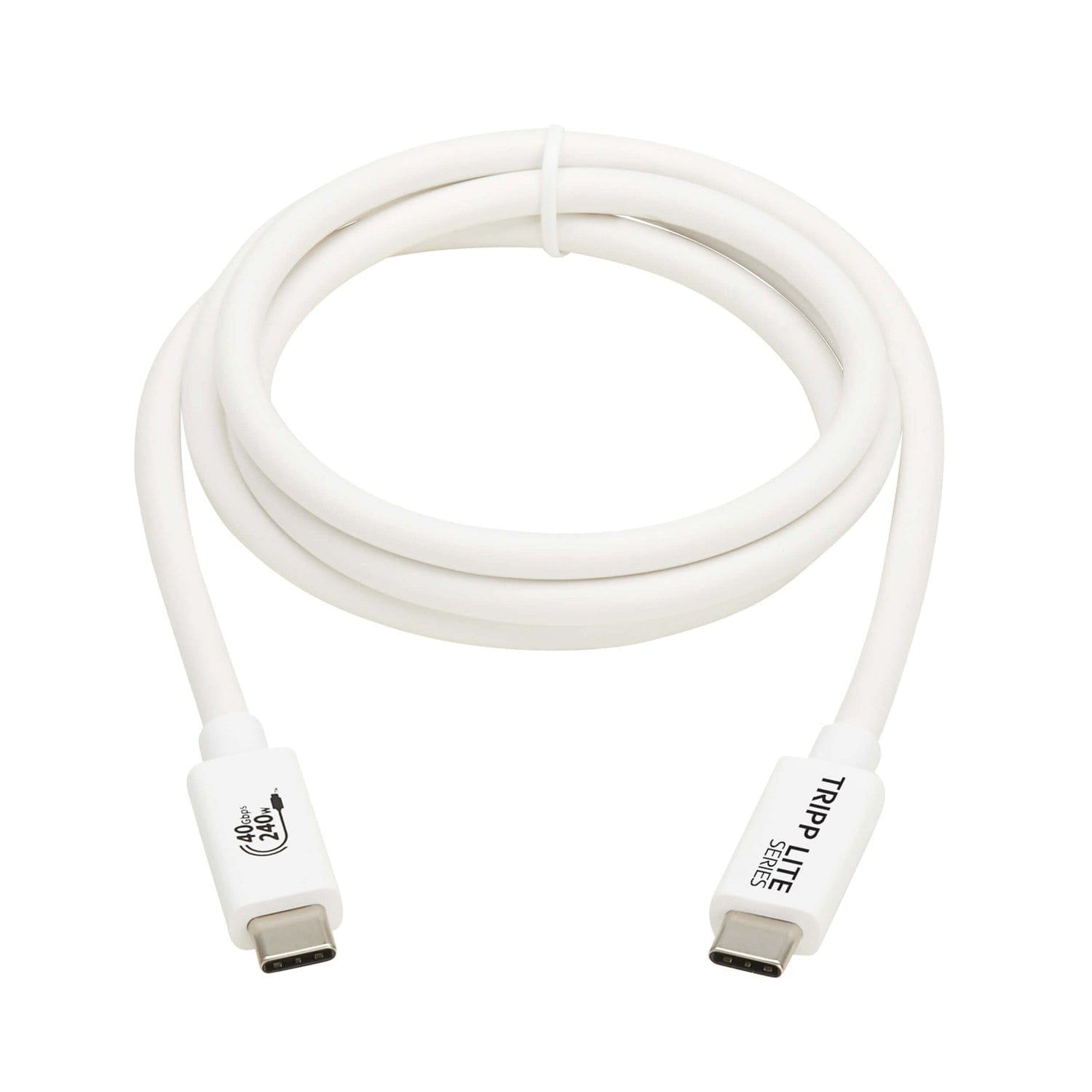 Tripp Lite by Eaton USB4 Charge-and-Sync 40-Gbps 240-Watt USB-C PD Cable, White, 3.3 Ft., U521-1P0M-WH